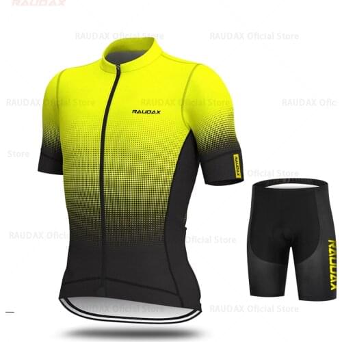 Raudax Cycling Jerseys Set Raphaful Cycling Clothing MTB Cycling Bib Shorts Bike Jerseys Triathlon Ropa Ciclismo Strava 2021
