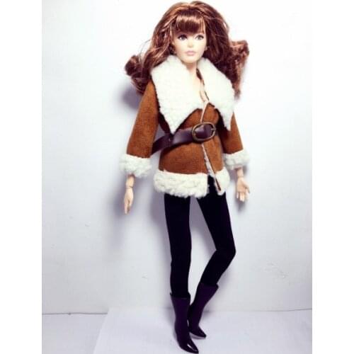 New doll accessories Girl DIY Winter Coat 1/6 Doll clothes Sheep cashmere Winter clothing for barbie Doll