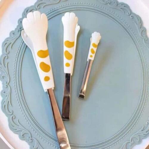 1PCS Stainless Steel Food Clip Cat Claw Clip Kitchen Heat Resistant Barbecue Silicone Clip Vegetable Meat Clip