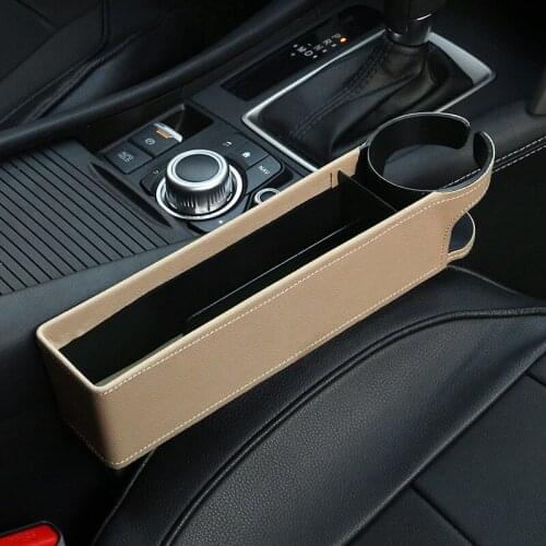 1 Piece Universal Beige Car Seat Gap Pockets Storage Box Car Organizer Seat Console Automobile Seat Crevice Side Pocket Tidying