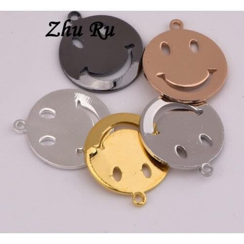 10pcs ZHU RU 15mm Cute smiley face Cartoon toy decoration Charms Pendants Diy Handmade Jewelry Findings Accessories