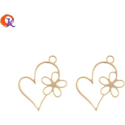 Cordial Design 200Pcs 19*16MM Jewelry Making/Earring Connectors/Flower Heart Shape/DIY Accessories/Hand Made/Earring Findings