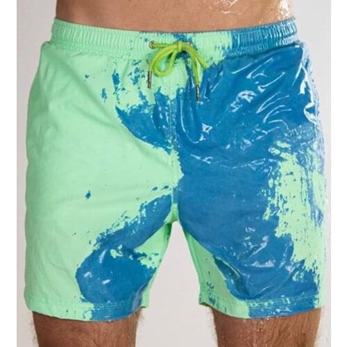 2021 Beach Shorts Men Magical Color Change Swimming Short Trunks Summer Swimsuit Swimwear Shorts Quick Dry Bathing Beach Pants