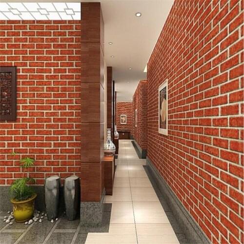 Beibehang Home decoration 3D brick wallpaper clothing store restaurant cafe antique brick PVC engineering 3d wallpaper roll