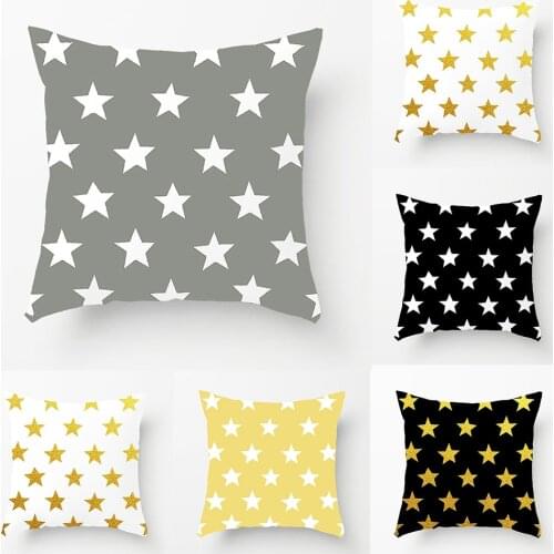 45cm x 45cm Stylish Stars Pattern Soft Throw Pillow Cases White Pillow Cover For Bedroom Home Office