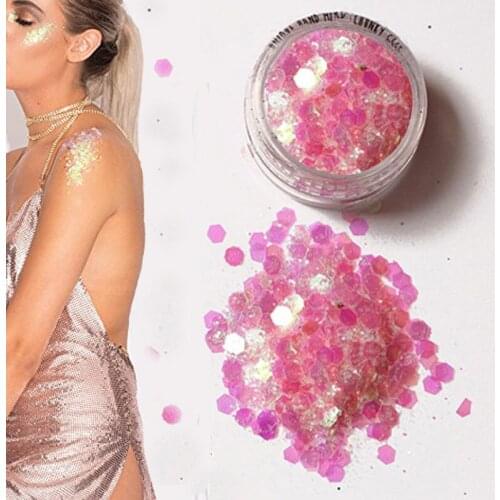 5g/bag Holographic Glitter Festival Beauty Makeup Face Body Hair Nails Mixed Sequins Glitter Laser Powder