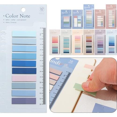 60/120/200Pcs Candy Color Loose-leaf Paster Sticker Index Flags Memo Pad Sticky Notes Novelty Fashion DIY Stationery Tab Strip