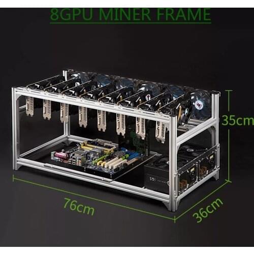 8GPUMultiple g V3C V3D Aluminum Stackable Open Air Bitcon Ethereum Miner Mining Rig Rack Case Computer Tower ETH Miner Frame Rig