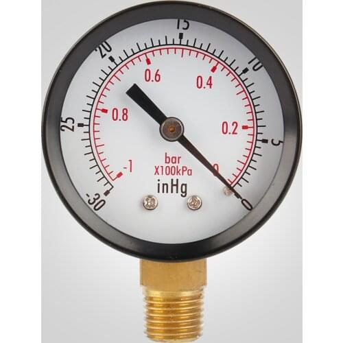 ANENG 2" Vacuum Pressure Gauge Copper Alloy Dual Scale Bar Air Compressor Water Oil Gas Lower Mount Pressure Meter Gauge
