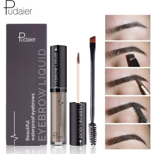 Brand Eyebrow Enhancers Brush Kits Waterproof Henna Eyebrow Gel Black Brown Pigments Liquid Eye Brow Tattoo Tint Makeup Eyebrows
