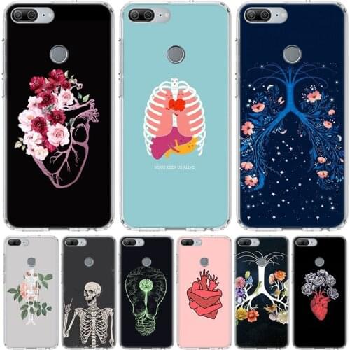 Human Organs Brain Phone Case for Huawei Honor 10 9 20 7A 7X 8A 8S 8X 9X Lite Pro Y5 Y6 Y7 Y9S 2019 10i 20i Coque Cover