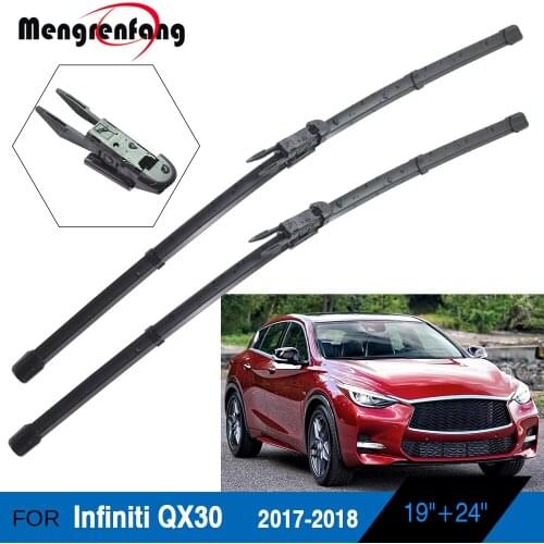 For Infiniti QX30 2017 2018 Car Frameless Soft Rubber Wiper Front Windscreen Wiper Blades 2 Pieces