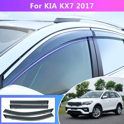For KIA KX7 2017 2018 2019 Smoke Window Sun Rain Exterior Visor Deflector Guard Sunny Visor Accessories Car Styling 4PC