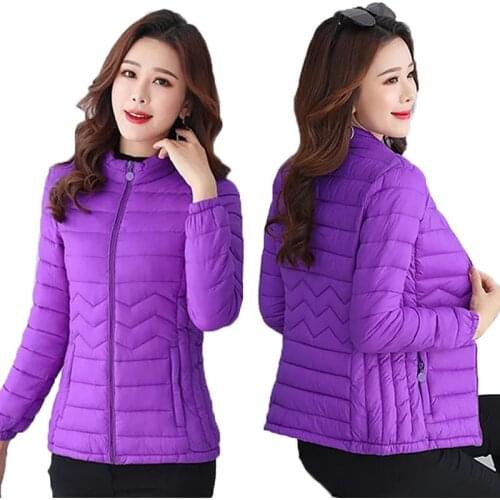Down Cotton Ladies Jacket New Winter Fashion Overcoat Parka Womens Lightweight Cotton-Padded Jacket Plus Size Mom Top 5XL