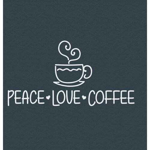 Peace Love Coffee Vinyl Decal Mural Home Decor Kitchen Stickers Dining Room Cafe Bar Coffee Shop Wall Decor Decals Poster D507