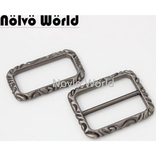 5-20-100 pieces Ancient Silver 3.7cm Rectangular buckles 1.5" customized slider buckle Old Style Bag Belt Strap Adjuster Sets