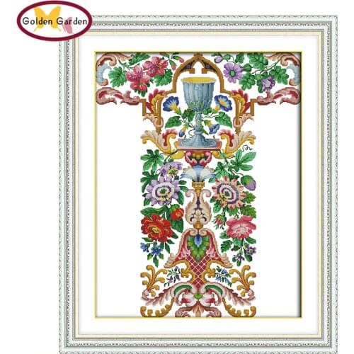 GG Flowers Pattern Chinese Cross Stitch Sets DIY Kits Handcrafts Art Design Embroidery Needlework Cross Stitch for Home Decor