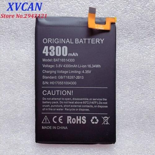 100% New Original Doogee Y6 Max BAT16514300 Battery Replacement 4300mAh Smart Phone Parts Bateria Batterie Baterij In Stock