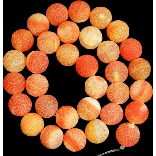 New Arriver 12MM Orange Red Frosted A-gate Round Loose Beads 15inches,Free Shipping