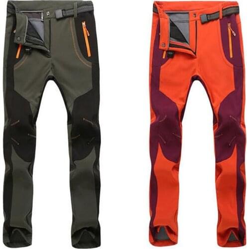 Autumn Winter Fleece Thermal Pants Outdoor Hiking Climbing Trekking Camping Trousers Softshell Waterproof Breathable Sweatpants