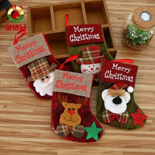 2022 New Year Gifts Bag Christmas Stocking Navidad Socks Natal Tree Decoration Noel DIY Supplies Christmas Decorations for Home