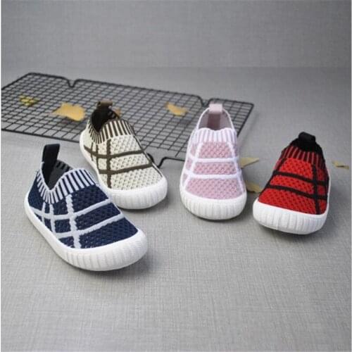 2021 spring childrens shoes new color matching cobweb flying woven girls boys' shoes with soft sole and low top