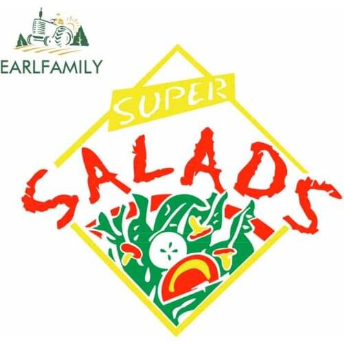EARLFAMILY 13cm x 11.9cm for Super Salad Sign Oem Funny Car Stickers Windshield Bumper Windows Waterproof Anime JDM Vinyl Wrap