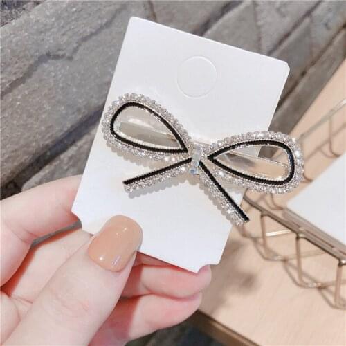 Women Korean Hair Accessories Girl Vintage Pearl Side Clips Lady Casual Rhinestone Hair Clips