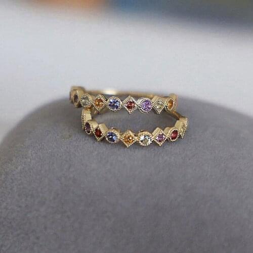 Designer original new silver diamond red crystal ring retro niche palace cold wind exquisite elegant charm ladies jewelry