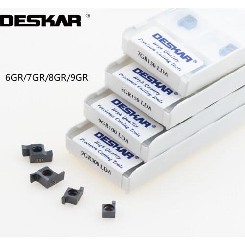 10PCS 6GR 7GR 8GR 9GR 100mm 150mm 200mm 250mm 300mm Slot Blade CNC DESKAR Turning Tools Lathe Groove Inserts Cutting Tool Parts