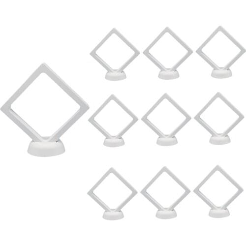 10 Pcs Transparent Jewelry Pendant Suspension Display Stand Acrylic PET Film Nail Sticker Packaging Box Shoot Props