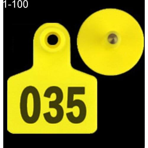 2021 New 100PCS Soft TPU Ear Tags Livestock Identification Ear Tag Applicator for Pig Cow