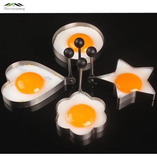 4PCS/LOT Poached Egg Mould Heart Pancake Molds Cracker Separator Rice Mold Easy Eggs Divider Cooker Molde Huevo Oeuf Kitchen