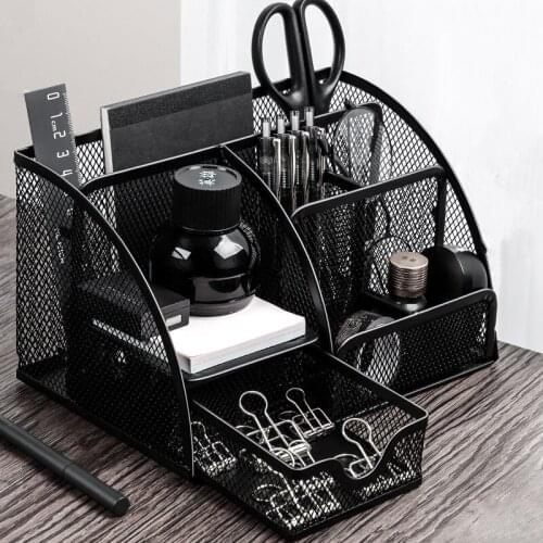 Pen holder creative pen holder office multifunctional metal pen holder desktop office supplies storage box