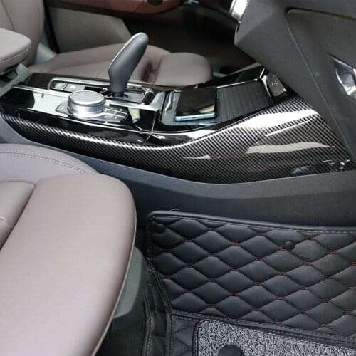 For BMW X3 G01 2018 2019 2020 2021 M Sport 2PCS ABS Carbon Fiber Gearbox Panel side Trim Cover Car Accessories