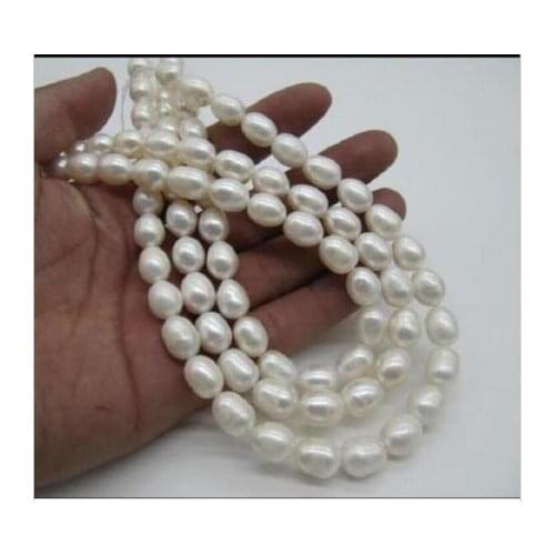Elegant 9-10mm south sea drop white pearl necklace 38inch 14K Gold Clasp KKK