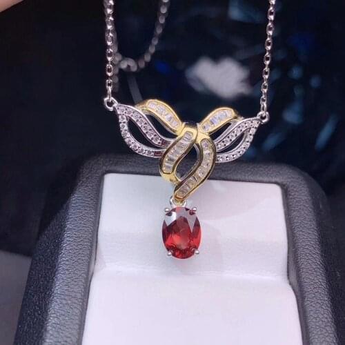 Elegant red ruby gemstone pendant for necklace silver jewelry hot ornament gift good color natural genuine gem birthday gift