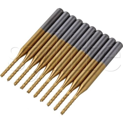 38x3.175mm Corn Teeth TiN Coated Carbide Milling Cutter Router Drill Bit