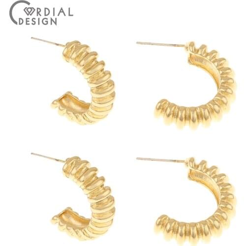 Cordial Design 50Pcs 17*24MM Jewelry Findings & Components/Earrings Stud/Jewelry Accessories/Hooks Shape/DIY Making/Hand Made