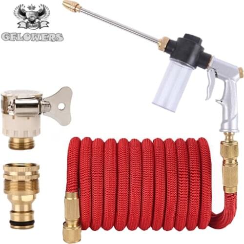 Expandable flexible water hose, hot sale 25ft-100ft, garden hose, plastic pipe, with spray gun. Car wash. Watering. Garden suppl
