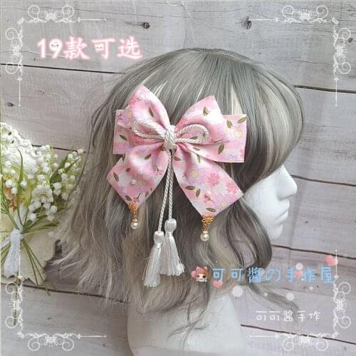 And Wind Hair Accessories Ultra Large Bow Barrettes Lolita Japanese- Style Kimono Antique Style Duckbill Clip Versatile Ornament