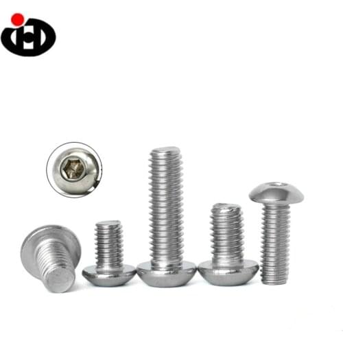 JINGHONG 5PCS ISO 7380 M8*10/12/18/22/30/35/40/45/50/55/60 304 Stainless Steel Screw Hexagon Socket Button Head Screws