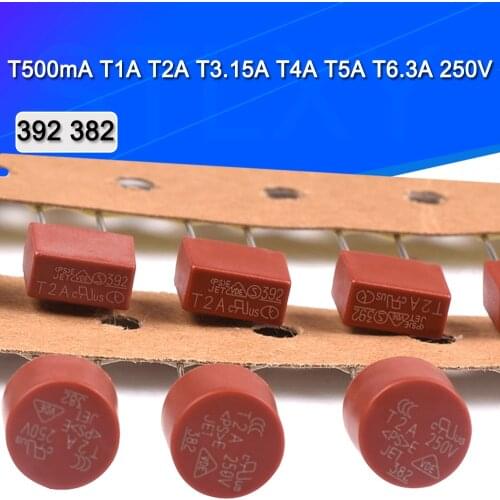 10Pcs/lot Square Round Fuse T500mA T1A T2A T3.15A T4A T5A T6.3A 250V 392 382 Plastic Slow Fuse T2A LCD TV Power Board