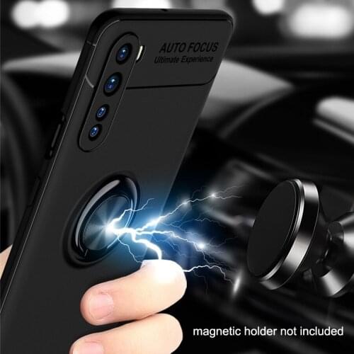 Metal Ring Car Holder Magnetic Cover for OnePlus Nord OneplusNord Case Magnet Soft Silicone TPU Matte Case for Oneplus Nord 5G