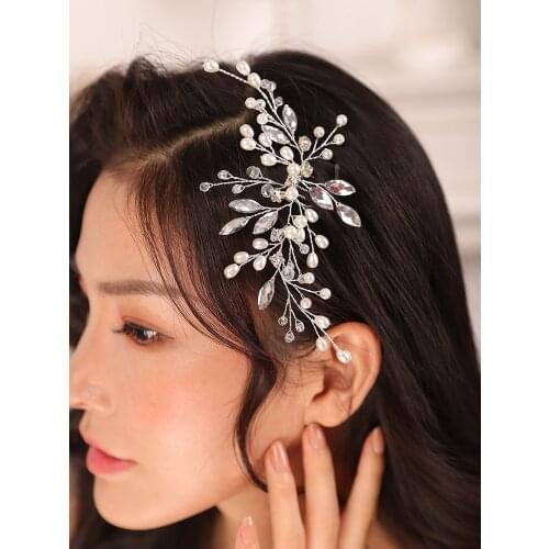 Fashion Silver Rhinestone Pearl Crystal Wedding Hair Clip women Jewellery Tiaras wedding accessories Bridal Hair Comb