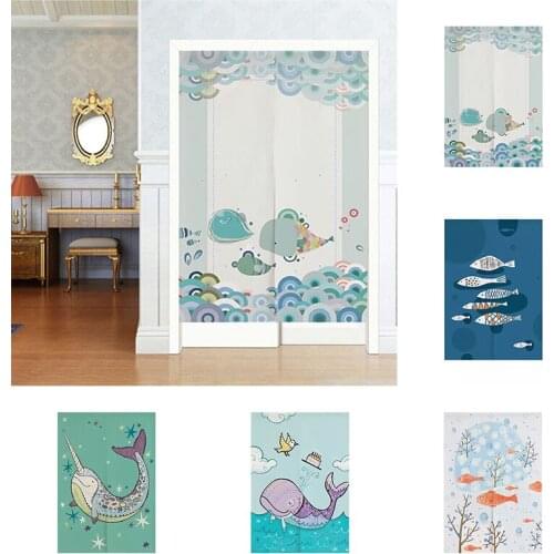 Ocean Fish Half Panel Curtain Bedroom Kitchen Door Curtain Shower Toilet Partition Curtain Blackout Curtain Home Decoration