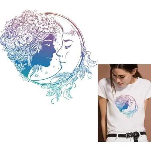 Girl Patches For Clothes Thermal Stickers For Clothing DIY Heat Transfer Flower Animal Patches Iron On Transfer On clothes Decor