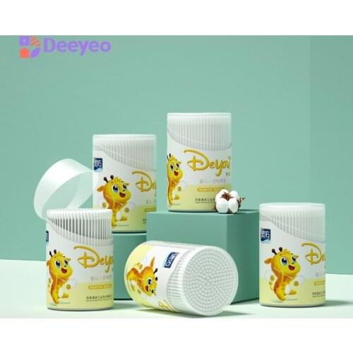 Deyo 100% Paper Stick Cotton Swabs Baby Double Helix Fine Head Disposable Cotton Buds Ears Cleaning Health Care Tools 1000pcs