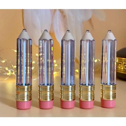5 Pieces Empty Lip Gloss Tube Pencil Shape Lipstick Refillable Bottles Container Clear Lip Balm Tubes Vials Mini Sample Cosmetic