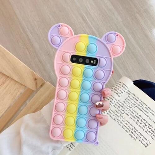 S21 S20FE Novelty Rainbow Relax Silicone Phone Case For Samsung Note10plus S20Ultra S10 Cover Skinny Shell Body Protection